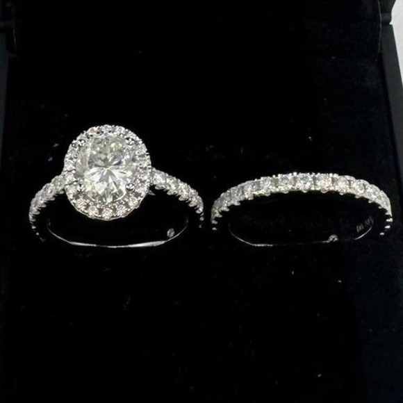 Moissanite Engagement Ring Oval Cut GRA Certified Wedding Anniversary 18K 925 - Picture 14 of 14